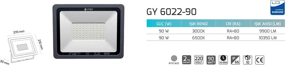 Goya Gy 6022-90 90 Watt Led Projektör